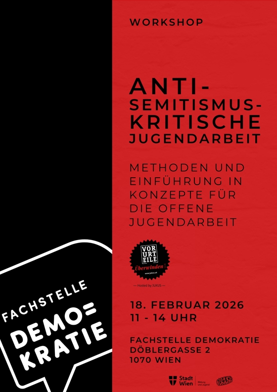 Workshop: Antisemitismuskritische Jugendarbeit – Methoden und Einführung in Konzepte für die Offene Jugendarbeit (Jakob – Vorurteile Überwinden 2.0 – JUKUS)